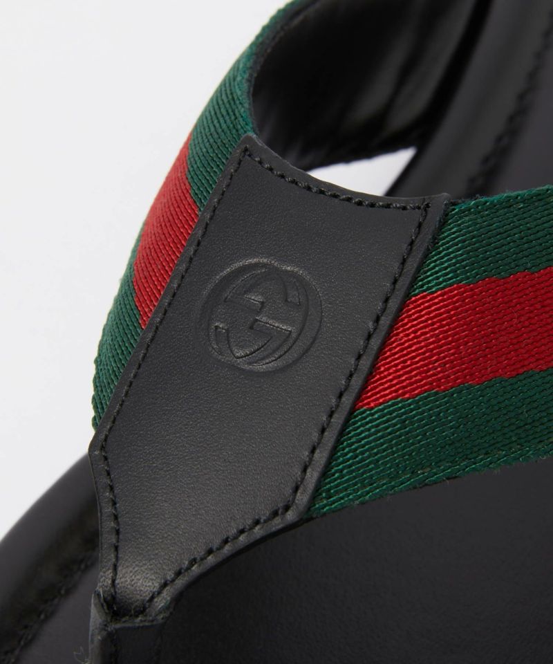 グッチ　レザー　トングサンダル GUCCIウェブ＆レザー トング サンダル | U-STREAM