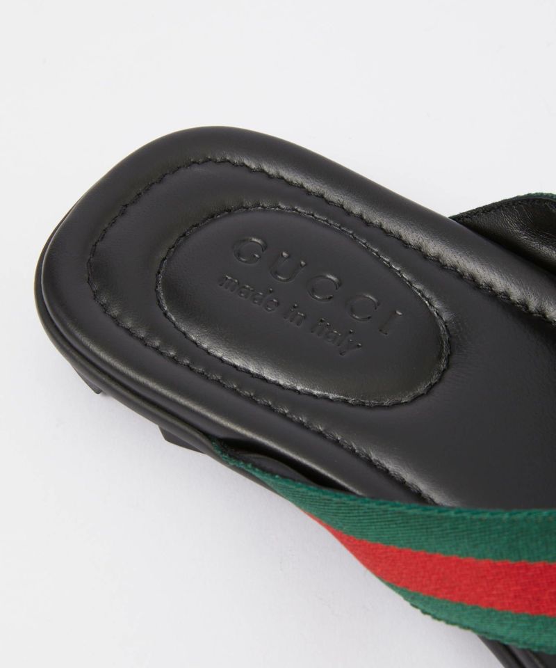 グッチ　レザー　トングサンダル GUCCIウェブ＆レザー トング サンダル | U-STREAM